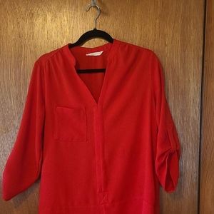 Lush Size Med Red Casual Dress with pockets